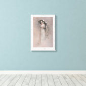 Prachtige Victoriaans vrouw in Pet Canvas Afdruk (Insitu (Houten vloer))