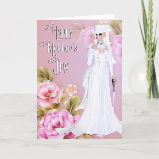 Prachtige Victoriaans vrouw - Moederdag Kaart (Voorkant)