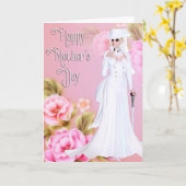 Prachtige Victoriaans vrouw - Moederdag Kaart (Gele Bloem)