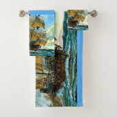 prachtige vierdimensionale scheepsafdruk bad handdoek (Insitu)