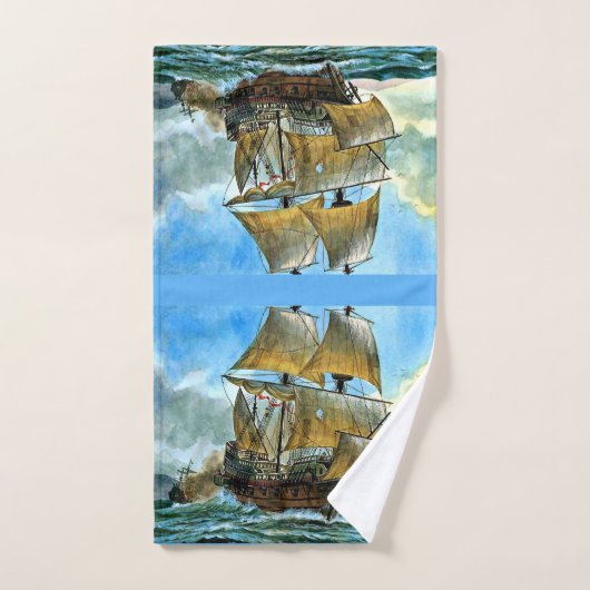 prachtige vierdimensionale scheepsafdruk bad handdoek (Handdoek)