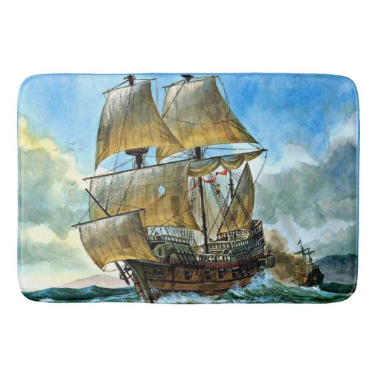 prachtige vierdimensionale scheepsafdruk badmat (Voorkant)