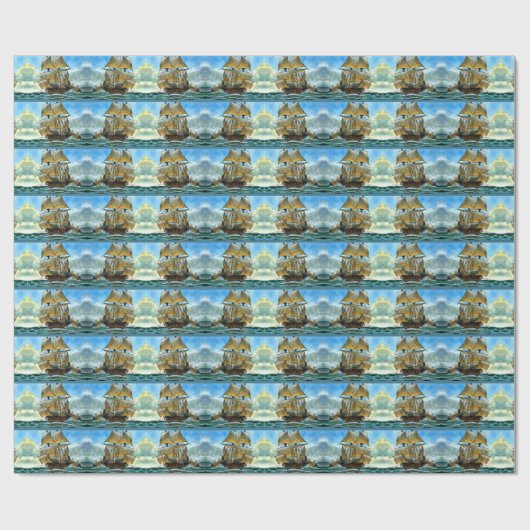 prachtige vierdimensionale scheepsafdruk cadeaupapier (Vlak)