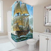 prachtige vierdimensionale scheepsafdruk douchegordijn (In situ)