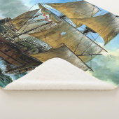prachtige vierdimensionale scheepsafdruk sherpa deken (3/4)