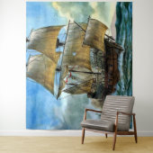 prachtige vierdimensionale scheepsafdruk wandkleed (In situ)