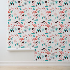 Prachtige Vijftiger jaren Flamingo's Behang