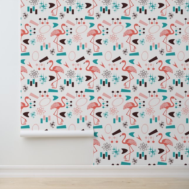Prachtige Vijftiger jaren Flamingo's   Behang (Applicatie)
