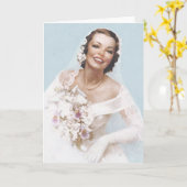Prachtige Vintage Bruid, Blauw Kaart (Gele Bloem)