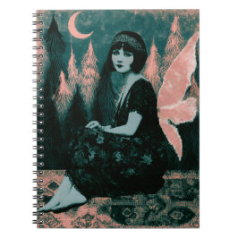 Prachtige vintage fee met roze vleugels notitieboek