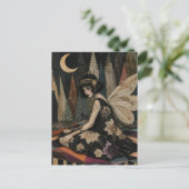 Prachtige vintage fee mixed media collage briefkaart (Staand voorkant)