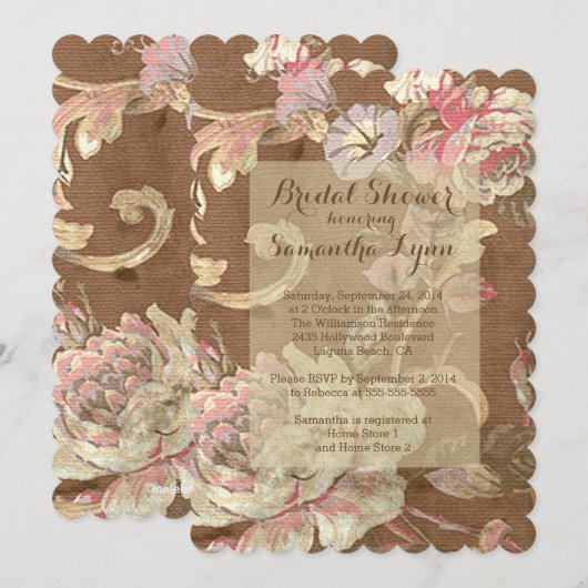 Prachtige Vintage Floral Vrijgezellenfeest Kaart (Voorkant / Achterkant)