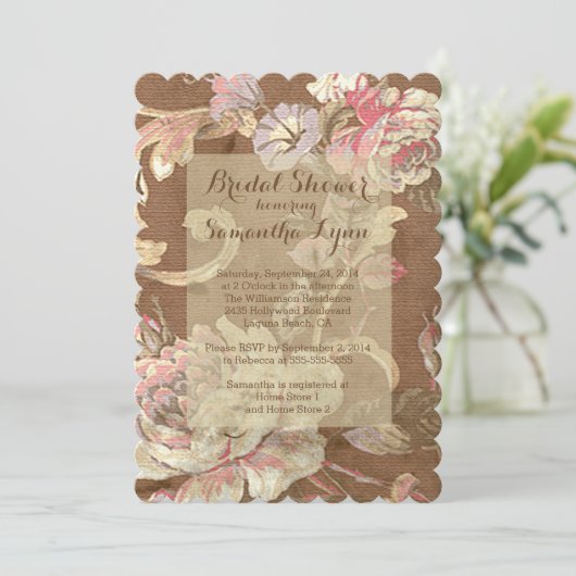 Prachtige Vintage Floral Vrijgezellenfeest Kaart (Staand voorkant)