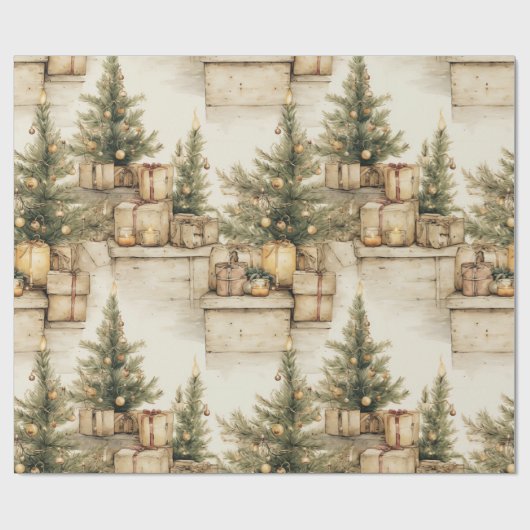 Prachtige vintage kerst cadeaupapier (Vlak)