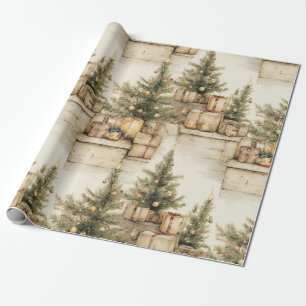 Prachtige vintage kerst cadeaupapier
