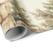 Prachtige vintage kerst cadeaupapier (Rol Hoek)