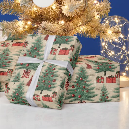 Prachtige vintage kerst cadeaupapier (Feestdagen)