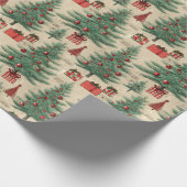 Prachtige vintage kerst cadeaupapier (Hoek)