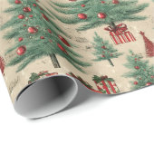 Prachtige vintage kerst cadeaupapier (Rol Hoek)