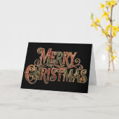 Prachtige Vintage Kerstmis Calligrafie  Kaart (Gele Bloem)