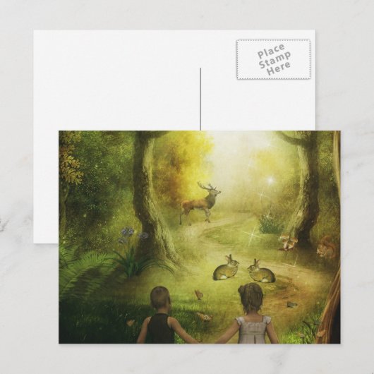 Prachtige Vintage Konijnenborst Feestdagenkaart (Voorkant / Achterkant)