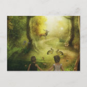 Prachtige Vintage Konijnenborst Feestdagenkaart (Voorkant)