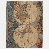 Prachtige vintage oude wereldkaart fleece deken (Voorkant)
