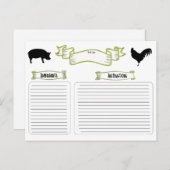 Prachtige vintage recept kaarten met dieren (Voorkant / Achterkant)