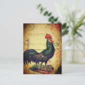 Prachtige Vintage Rooster Briefkaart (Staand voorkant)