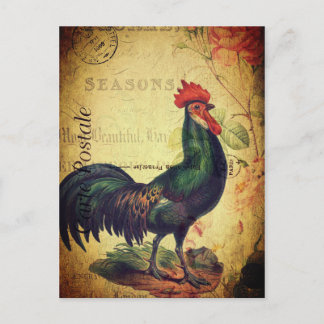 Prachtige Vintage Rooster Briefkaart