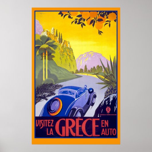 Prachtige Vintage Travel Poster van Griekenland (Voorkant)
