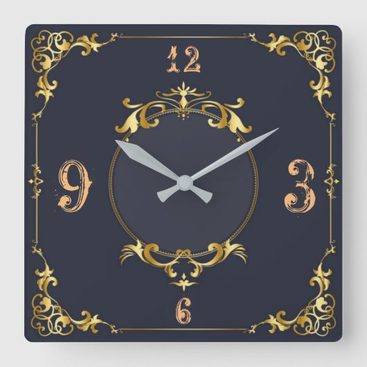 Prachtige vintage vierkante klok (Voorkant)