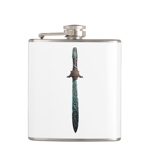 Prachtige Vinyl Wrapped Flask met bedrukte oude Heupfles (Voorkant)