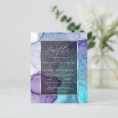 Prachtige Violet Aqua Liquid Abstracte Inkt 3a (Staand voorkant)