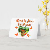 PRACHTIGE VLINDER 50E VERJAARDAG ONTWERP KAART (Gele Bloem)