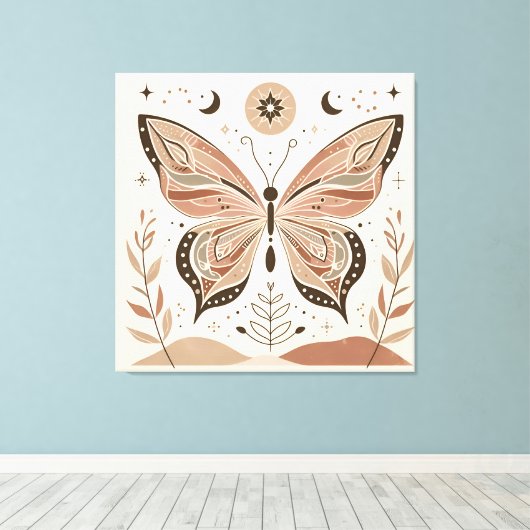 Prachtige vlinder canvas muurkunst (Insitu (Houten vloer))