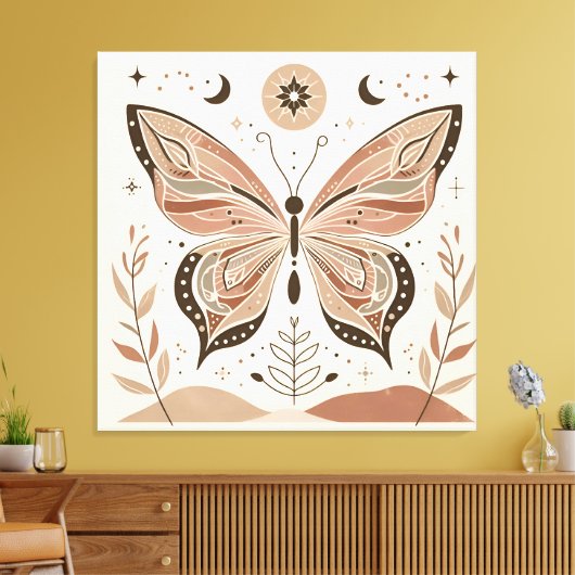 Prachtige vlinder canvas muurkunst (Insitu (Woonkamer))