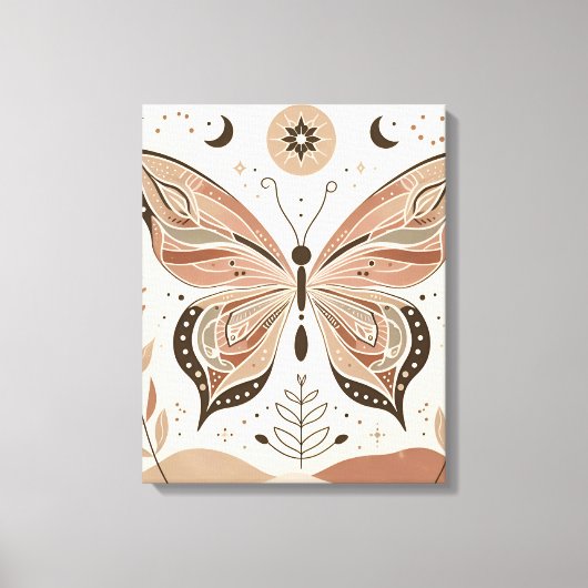 Prachtige vlinder canvas muurkunst afdruk (Voorkant)