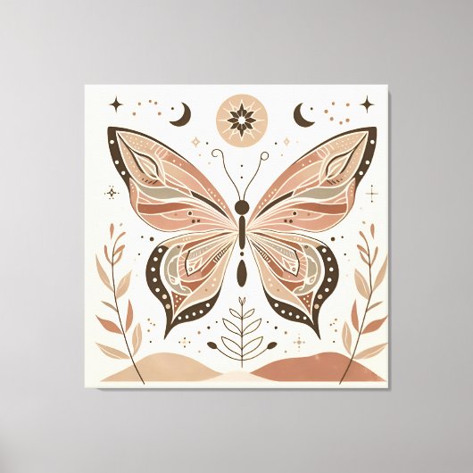 Prachtige vlinder canvas muurkunst afdruk (Voorkant)