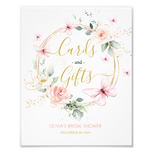 Prachtige Vlinder Kaarten en Geschenken Tafelteken Foto Afdruk (Voorkant)