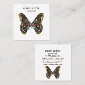 Prachtige vlinder kunst tekening vierkante visitekaartje (Voorkant / Achterkant)