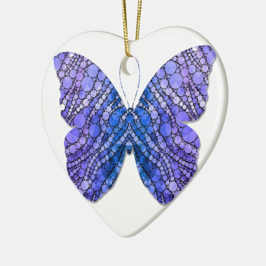 Prachtige vlinderdbedrukte harvormige Ornament (Links)