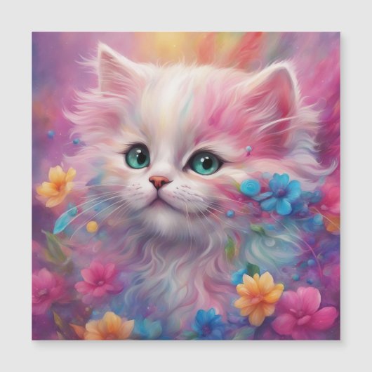 Prachtige, vloeiende witte kat (Voorkant)