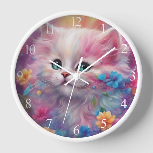 Prachtige, vloeiende witte kat (Voorkant)