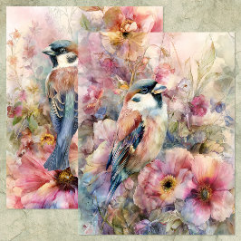 PRACHTIGE VOGEL IN TUIN SCHRIFTBLAD PAPIER