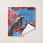 Prachtige vogellentschilderijen bad handdoek (Wasdoekje)