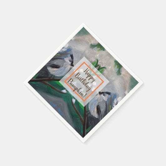 Prachtige vogellentschilderijen servet (Hoek)