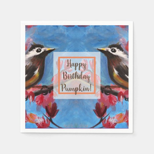 Prachtige vogellentschilderijen servet (Voorkant)