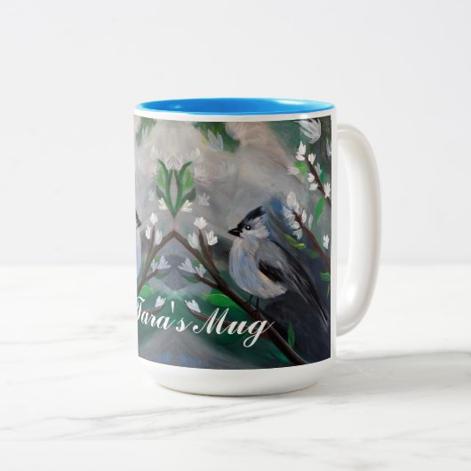 Prachtige vogellentschilderijen tweekleurige koffiemok (Voorkant rechts)
