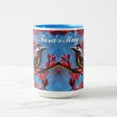 Prachtige vogellentschilderijen tweekleurige koffiemok (Center)